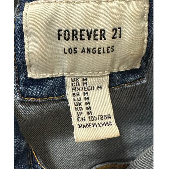 Forever 21 blue denim long sleeves button jean jacket size M - Picture 3 of 13